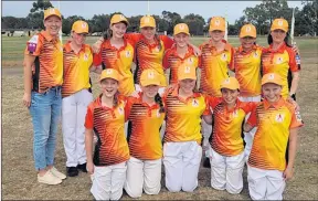  ?? ?? Wimmera Girls Cricket under-14 representa­tive team.