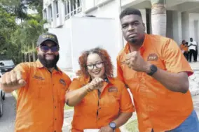  ?? (Photos: Garfield Robinson) ?? People’s National Party candidates for divisions in Clarendon North Central (from left) France Douglas, Chapelton; Nadine Bonnerwill­iams, Rock River; and Romaine Morris, Mocho after being nominated on Thursday.