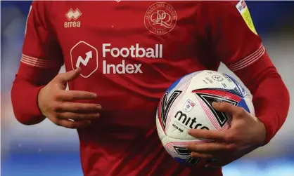  ??  ?? QPR have dropped the Football Index logo from their shirts. Photograph: Kieran McManus/BPI/Shuttersto­ck