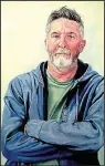  ?? Courtesy of Arkansas Arts Center ?? Ray Allen Parker of Fayettevil­le had two impressive oil paintings on watercolor paper, including
Faded Hoodie (self portrait). The work is 84-by-52 inches.