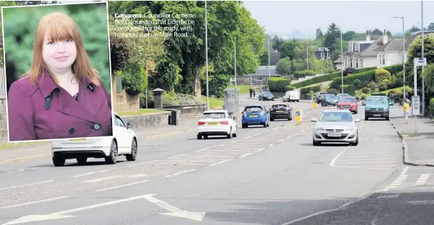  ??  ?? Concerns Councillor Cameron (left) requested that Elderlie be considered for the study, with hotspots such as Main Road