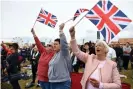  ??  ?? People wave union flags on Southsea Common. Photograph: Dylan Martinez/Reuters