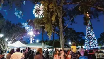  ?? Foto: Anna von Hohenegg ?? Feuerwerk und ein knallbunte­r Weihnachts­baum: Das ist der berühmte „Christmas Carnival“, den Anna von Hohenegg in Alice Springs erlebt hat.