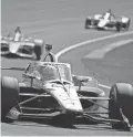  ??  ?? Josef Newgarden drives during Carb Day at Indianapol­is Motor Speedway on Friday.