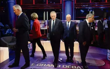  ?? (Photo MAXPPP) ?? Sur le plateau de LCI, lors du premier débat pour désigner le candidat de la droite.