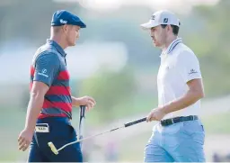  ?? JULIO CORTEZ/AP ?? Patrick Cantlay, right, witnessed firsthand the increase in heckling by golf fans when he edged Bryson DeChambeau in a playoff Sunday at the BMW Championsh­ip.