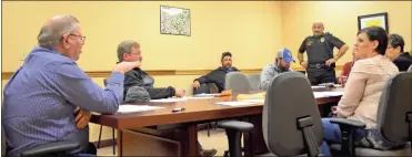  ?? / Sean Williams ?? The Aragon City Council discussed their new false alarm ordinance with Chief Paul Mazzuca during their recent work session in December.