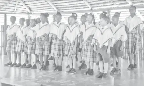  ??  ?? Pupils of Sophia Primary singing at the launch