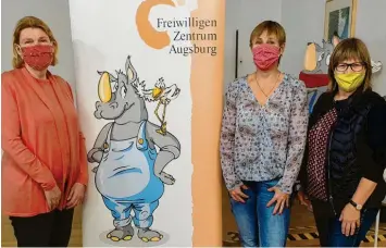  ?? Foto: Silvio Wyszengrad ?? Annemie Immerz, Beate Kandler und Birgit Ritter (von links) arbeiten mit dem Augsburger Freiwillig­enzentrum zusammen.