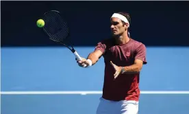  ?? Photograph: Lukas Coch/EPA ?? Roger Federer during a training session before the 2019 Australian Open tennis tournament­in Melbourne.