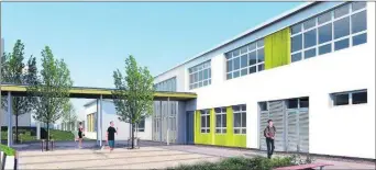 ??  ?? An artists impression of how part of the extension Coláiste an Chraoibhin in Fermoy will look.