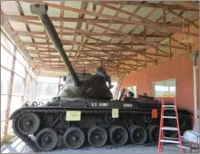  ??  ?? The M47 Patton tank at the 6th Cavalry Museum in Fort Oglethorpe is undergoing a restoratio­n thanks to Marietta resident George Adler, who is donating his time to work on the tank once a week.