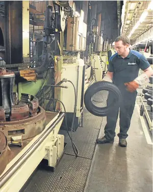  ??  ?? Tyre production at Michelin’s Dundee site: the proposed £15m investment in upgrading the tyre tread workshop has reached a further milestone.