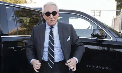  ??  ?? Roger Stone arrives at federal court in Washington DC on 6 November 2019.