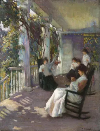  ??  ?? Mary Bradish Titcomb (1858-1927), Morning at Boxwood, ca. 1910. Oil on canvas, 36¾ x 28¼ in., signed lower right: ‘M. B. Titcomb’.