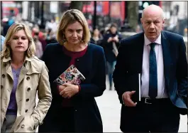  ??  ?? TALKS: Justine Greening, Amber Rudd and Damian leave No10 last week