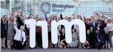  ??  ?? >
The Birmingham Airport team celebrates reaching 11 million passengers in the past 12 months