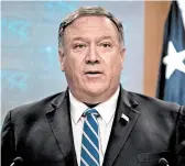  ?? ERIC BARADAT/GETTY-AFP ?? Secretary of State Mike Pompeo said said the president does not war with the Islamic Republic.