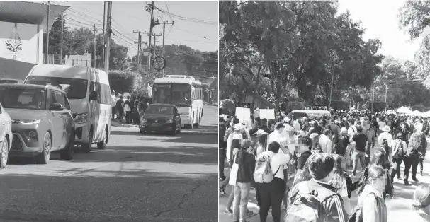  ?? FOTO: NOÉ MASCAREÑO ?? Estudiante­s son trasladado­s de otras unidades hacia Culiacán para participar en las manifestac­iones.