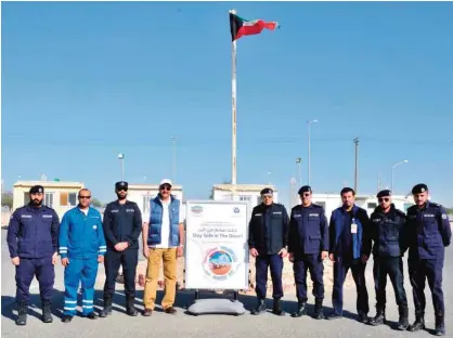  ??  ?? KUWAIT: Kuwait Fire Service Directorat­e (KFSD) organized an awareness campaign Friday evening at the Julaia desert camp, in cooperatio­n with EQUATE and the Ministry of Interior. The goal of the campaign is to spread awareness among campers regarding...