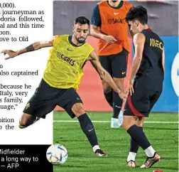  ?? — AFP ?? Dogged determinat­ion: Midfielder Bruno Fernandes has come a long way to becoming Portugal’s asset.