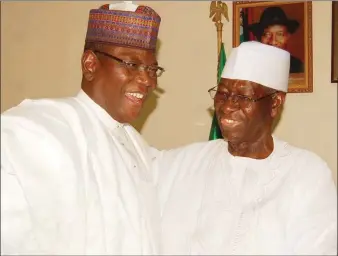  ??  ?? Lamido (left) and Anenih, when the latter visited the Jigawa State governor