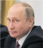  ??  ?? Russian President Vladimir Putin