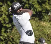  ?? DARRYL WEBB AP ?? Sahith Theegala watches his tee shot off the second hole during the third round of the Phoenix Open.