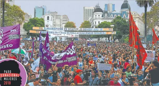  ?? NA ?? Las mujeres, independie­ntes o bajo agrupacion­es, marcharon el año pasado a Plaza de Mayo.