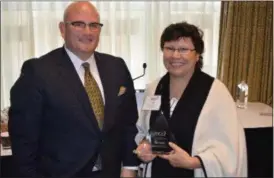  ?? SUBMITTED PHOTO — OFFICE OF STATE REP. PAMELA DELISSIO ?? State Rep. Pamela A. DeLissio, D-194, receives the Champion for Long Term Care Award from the Pennsylvan­ia Health Care Associatio­n.