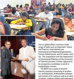  ??  ?? The writer, Dr. Sanath Mahawithan­age receiving the Diploma in Diplomacy and World Affairs.