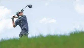  ?? LIV GOLF PHOTO BY CHARLES LABERGE VIA AP ?? Joaquín Niemann tees off on the 12th hole during the final round of the LIV Golf League’s Mayakoba tournament on Feb. 4 in Playa del Carmen, Mexico.