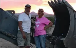  ??  ?? Spanish Stirrup Rock Shop owner, Lori Coleman, right, with her business partner and fiance, Bruce Williams.