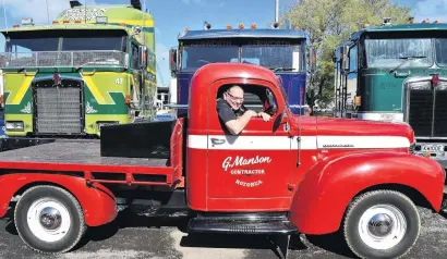  ?? PHOTO: GREGOR RICHARDSON ?? On the road again . . . Graham Mason, of Rotorua, in his 1947 Internatio­nal KB1 flatbed truck, which he is driving around the South Island in the Southern Classic Commercial­s Rally.