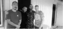  ?? Facebook ?? Kenneth Chen, left, with American YPG
volunteer fighter Joshua Washburn, second from left and Briton Joe Robinson, right.