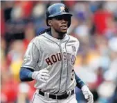  ?? ELSA/GETTY IMAGES ?? Houston’s Cameron Maybin came to the Marlins nearly 10 years ago in the trade that netted the Detroit Tigers one Miguel Cabrera.