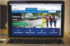  ?? — AP ?? WASHINGTON: In this Oct 24, 2016 file photo, the HealthCare.gov 2017 web site home page is seen on a laptop.