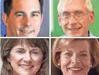  ?? JOURNAL SENTINEL FILES ?? Top, from left: Scott Walker, Tony Evers. Bottom, from left: Leah Vukmir, Tammy Baldwin.