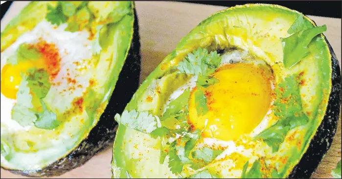  ?? Picture: SUPPLIED ?? Scoop out an avocado and bake an egg inside for double nutrition.