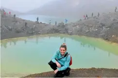  ??  ?? Alexandra at the Blue Lake in the Tongariro National Park.