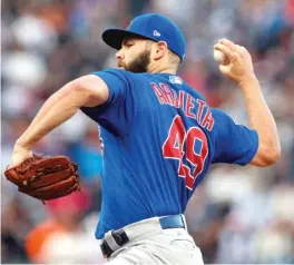  ?? | GETTY IMAGES ?? Barring a setback, Jake Arrieta is expected to return to the rotation Thursday in Milwaukee. It will be his first start since straining his hamstring Sept. 4.