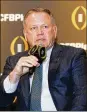  ?? IMAGES TODD KIRKLAND / GETTY ?? Notre Dame Coach Brian Kelly and his Irish fought their way into the College Football Playoff this season.