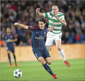  ??  ?? Edinson Cavani a marqué son 150e but avec le PSG, mercredi, face au Celtic.