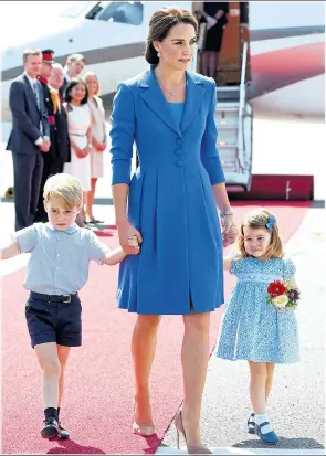  ??  ?? BORED? The Duchess of Cambridge with George and Charlotte