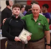  ?? RANDY MEYERS — FOR THE MORNING JOURNAL ?? Keystone’s Tristan Greene was awarded the Division III Wrestler of the Year at the All-Star meet on March 14.