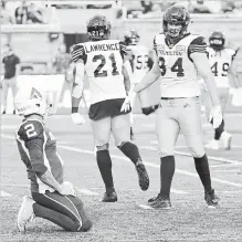  ?? CANADIAN PRESS FILE PHOTO ?? A CFL spokespers­on says Ticat linebacker Simoni Lawrence received two warning letters before being fined for uniform violations.