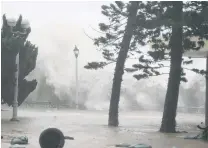  ?? PHOTO: REUTERS ?? Fury . . . High waves hit the shore at Heng Fa Chuen, a residentia­l district near the waterfront, as Typhoon Mangkhut slammed into Hong Kong yesterday.