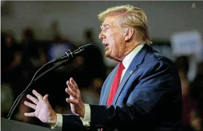  ?? Reuters ?? Pay up: Republican presidenti­al frontrunne­r Donald Trump speaks at a rally in Conway, South Carolina, at the weekend. The White House and European leaders have denounced Trump ’ s observatio­ns on coming to the aid of Nato members.
/