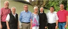  ?? Foto: Verein ?? Sie unterstütz­en die Arbeit von Sr. Juditha: (von rechts) Thomas Heidel, Pfarrer Josef Kühn, Schwester Juditha Heidel, Adelinde Wagner, Hermann Eppler, Sr. Michaela Speckner in Vertretung von Sr. Gerda Friedel und Erhard Friegel.