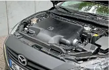  ??  ?? SkyActiv-X engine crosses petrol and compressio­n-ignition diesel tech together - hence the name.